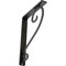 Ekena Millwork Edwards Wrought Iron Bracket, (Single center brace), Antiqued Pewter 1 1/2"W x 7 1/2"D x 10"H BKTM01X07X10SEDAPW - alternate 1